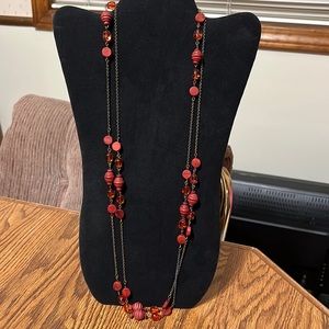 Red Layered Necklace